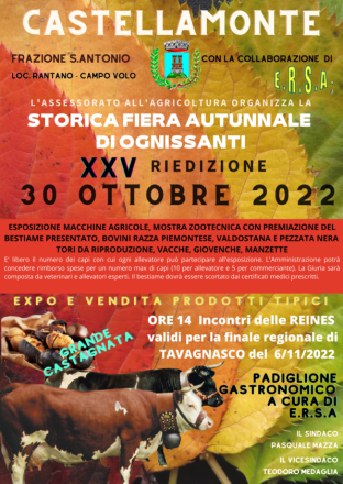 Fiera autunnale di ognissanti xxv riedizione 30 ottobre 2022